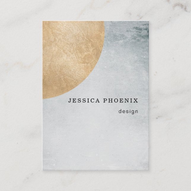 Modern watercolor gray black gold (imitation) business card (Front)