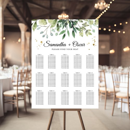 Modern Watercolor Green Leaves Branch Poster