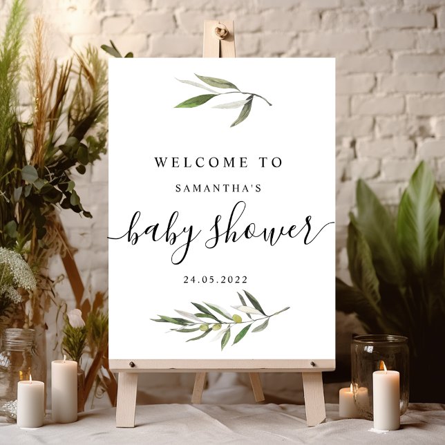 Modern Watercolor Green Olive Branch  Foam Board (Creator Uploaded)
