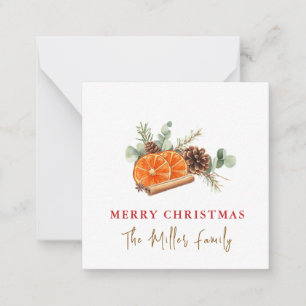 Modern watercolor greenery Christmas  Note Card