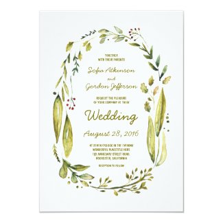 Laurel Wreath Wedding Invitations