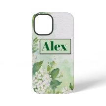 Modern Watercolor Greeny Flowers & personalize