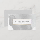 Modern Watercolor Grey Minimal  Business Card (Front/Back)