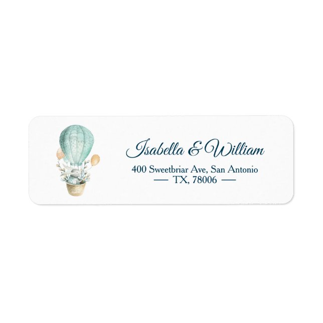 Modern Watercolor Happy Easter Balloon Bunny Boho Label (Front)