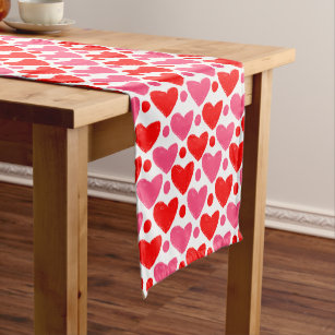 Romantic Design of Hearts and Cupid Items Ambesonne Valentine's Day Table Runner Dining Room Kitchen Rectangular Runner Pink Burnt Sienna 16 X 90