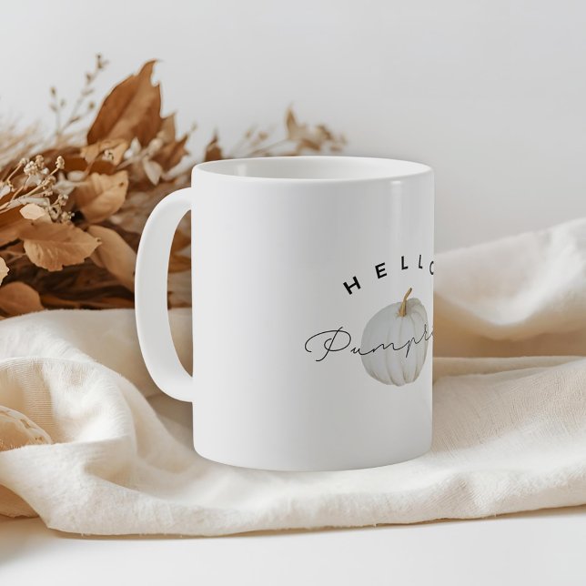 Modern Watercolor Hello Pumpkin Coffee Mug (Creator Uploaded)