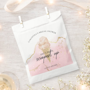 Modern Watercolor Ice Cream Bridal Shower Favor Bag