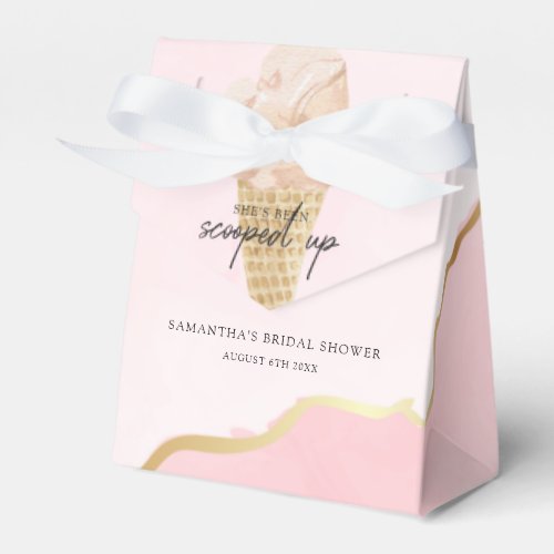 Modern Watercolor Ice Cream Bridal Shower Favor Boxes