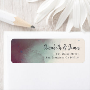 Modern Watercolor Jewel Tones Boho Wedding Label