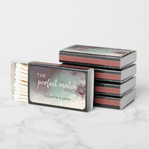 Modern Watercolor Jewel Tones Boho Wedding Matchboxes