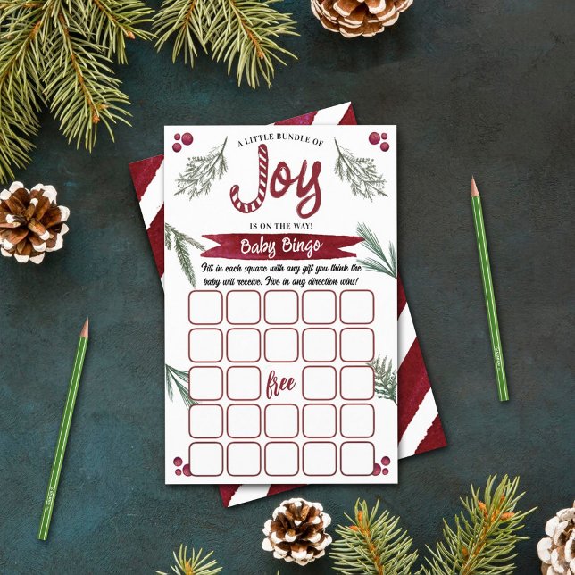 Modern Watercolor "Joy" Candy Cane Baby Shower (Creator Uploaded)
