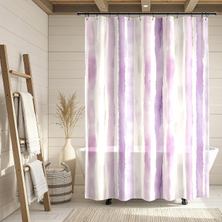 Modern Watercolor Lavender, Lilac, Blush Strokes | Shower Curtain