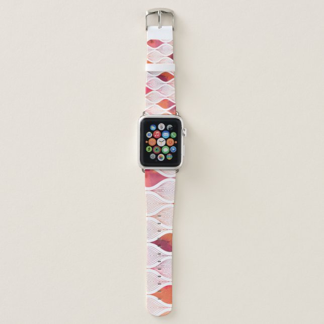 Modern watercolor leafs, seamless pattern. apple watch band (Front)