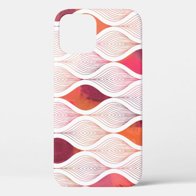 Modern watercolor leafs, seamless pattern. Case-Mate iPhone case (Back)