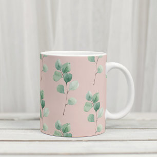Modern Watercolor Leaves Pattern Coffee Mug