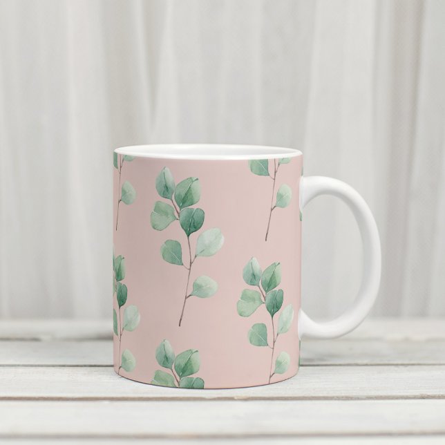 Modern Watercolor Leaves Pattern  Coffee Mug (Creator Uploaded)