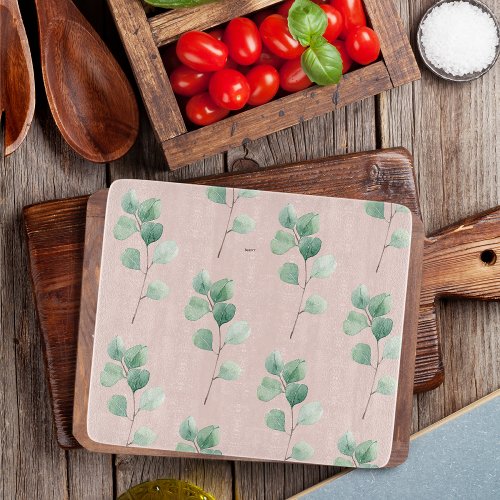 Modern Watercolor Leaves Pattern  Cutting Board