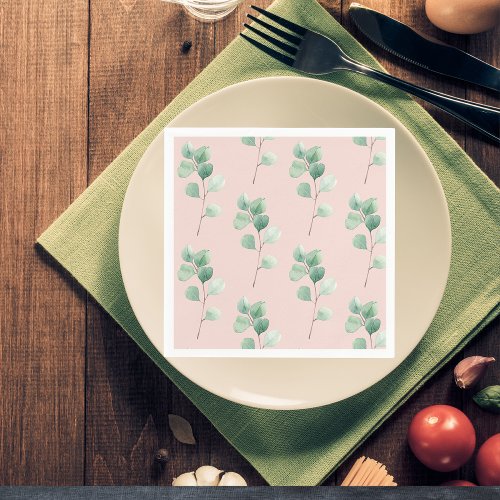 Modern Watercolor Leaves Pattern  Napkins