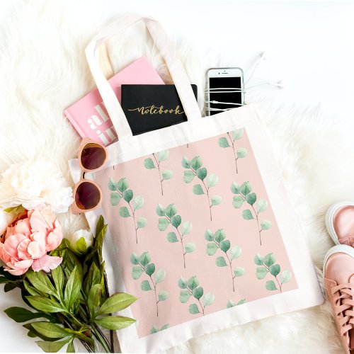 Modern Watercolor Leaves Pattern  Tote Bag