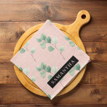 Modern Watercolor Leaves Pattern With Name Kitchen Towel<br><div class="desc">Modern Watercolor Leaves Pattern With Name</div>