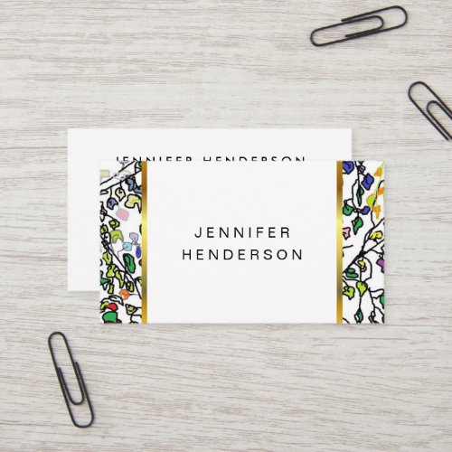 Modern watercolor leaves professional business card