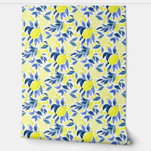 Modern Watercolor Lemon Abstract Wallpaper