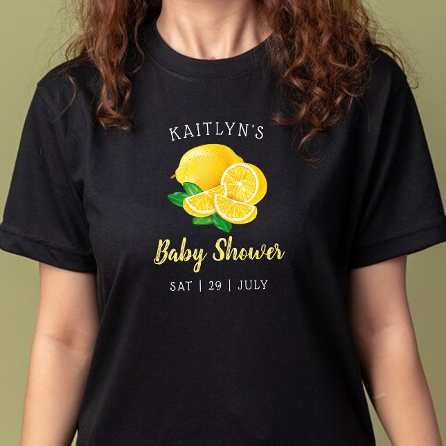 Modern Watercolor Lemon Baby Shower T-Shirt (Creator Uploaded)