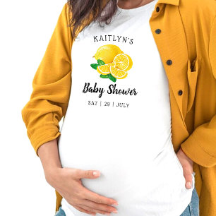 Modern Watercolor Lemon Baby Shower T-Shirt