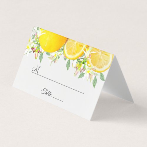 Modern Watercolor Lemon Summer Wedding Place