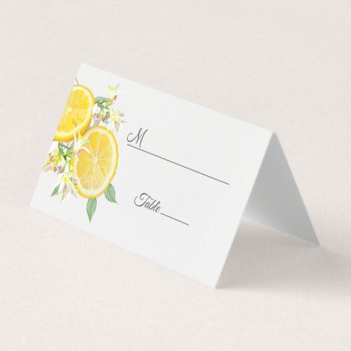 Modern Watercolor Lemon Summer Wedding Place