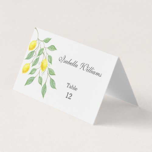 Modern Watercolor Lemon Summer Wedding Place