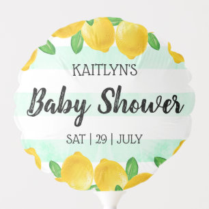 Modern Watercolor Lemon Tree Baby Shower Balloon