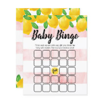 Modern Watercolor Lemon Tree Baby Shower Bingo