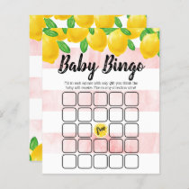 Modern Watercolor Lemon Tree Baby Shower Bingo