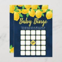 Modern Watercolor Lemon Tree Baby Shower Bingo