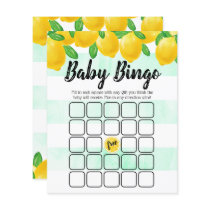 Modern Watercolor Lemon Tree Baby Shower Bingo