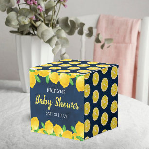 Modern Watercolor Lemon Tree Baby Shower Favor Boxes
