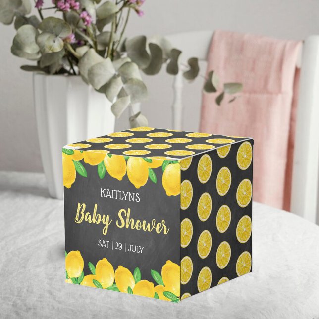 Modern Watercolor Lemon Tree Baby Shower Favor Boxes (Creator Uploaded)