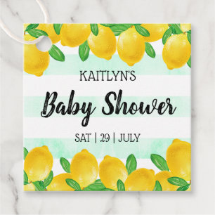 Modern Watercolor Lemon Tree Baby Shower Favor Tags