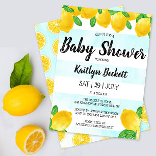 Modern Watercolor Lemon Tree Baby Shower Invitation
