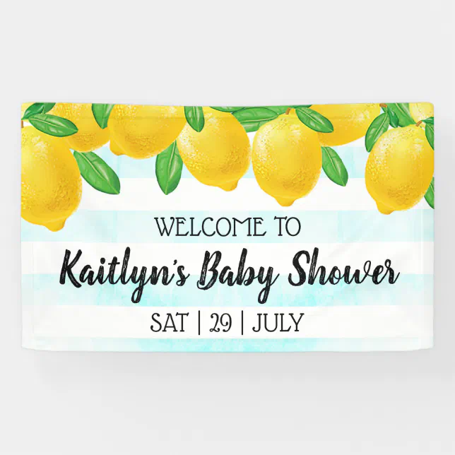 Modern Watercolor Lemon Tree Baby Shower Welcome Banner | Zazzle