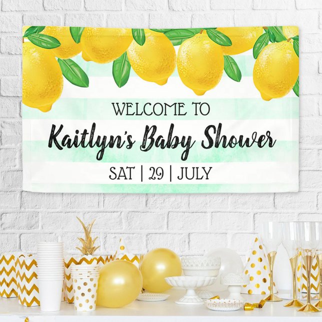 Modern Watercolor Lemon Tree Baby Shower Welcome Banner (Creator Uploaded)