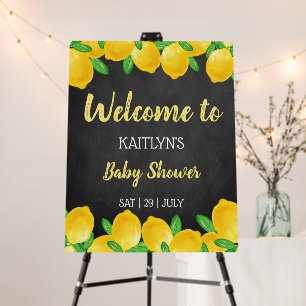 Modern Watercolor Lemon Tree Baby Shower Welcome Foam Board
