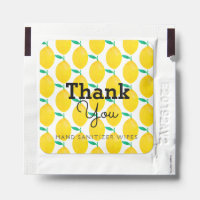 Modern Watercolor Lemon Yellow Green Hand Sanitizer Packet
