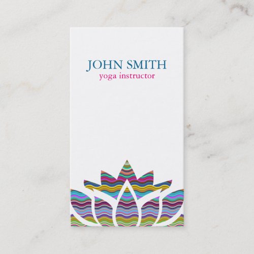 Modern Watercolor Lotus Flower Logo Yoga Business Card