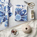 Modern Watercolor Mediterranean  Blue Tiles  Wrapping Paper<br><div class="desc">Introducing our Modern Watercolor Mediterranean Blue Tiles Wrapping Paper, a beautiful choice for adding elegance to your gifts. This wrapping paper features a stunning watercolor design of classic Mediterranean blue tiles, capturing the essence of coastal charm with a modern twist. Ideal for wrapping bridal shower gifts or any special occasion...</div>