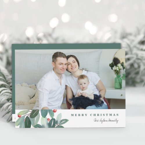 Modern Watercolor Merry Christmas Card