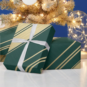 modern watercolor metallic gold green wrapping paper