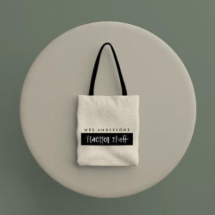 Modern watercolor minimal budget teacher gift tote bag