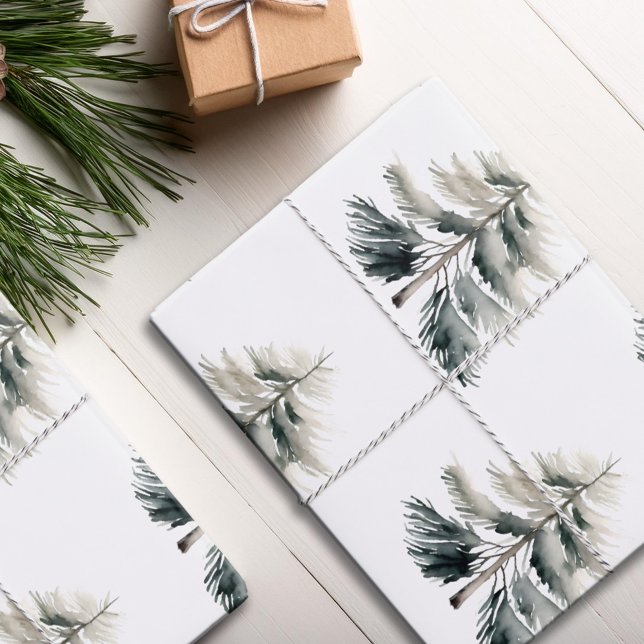 Modern Watercolor Minimalist Christmas  Wrapping Paper Sheets (Creator Uploaded)